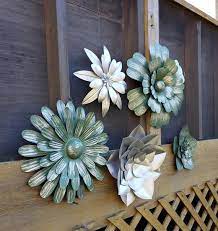 Flower Wall Decor Shabby Chic Bedroom Wall Decor Flower Wall Art Metal Wall Decor Metal Flower Wall Metal Flower Wall Decor Flower Wall Galvanized Flowers
