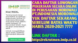 Saya sangat antusias melampirkan resume untuk menjadi bahan pertimbangan. Cara Daftar Lonwongan Pekerjaan Secara Online Di Pt Indonesia Morowali Industrial Park Youtube