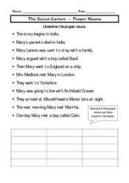 The Secret Garden Proper Nouns Worksheet Proper Nouns Worksheet Secret Garden Book Club Secret Garden Book