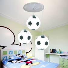 Football Basketball 3 Lights Hanging Lamp Boys Bedroom Chrome Finish Glass Shade Lighting Fixture Susuohome Com