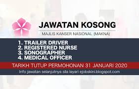 Jawatan Kosong Majlis Kanser Nasional Makna Januari 2020