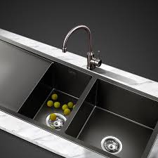 Visit sink world for the highest quality products. Cefito Stainless Steel Kitchen Sink 100x45cm Under Topmount Laundry Double Bowl Black Buy Double Bowl Kitchen Sinks 9350062147399