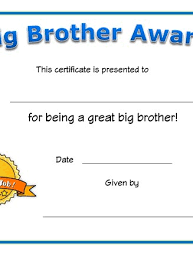 You can print or color them online at getdrawings.com. Big Brother Award Certificate All Kids Network