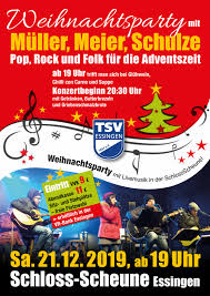 Wir kümmern uns für sie um den papierkram und informieren ihre zahlungspartner für sie. Weihnachtsparty Tsv Essingen 2019 Tsv Essingen