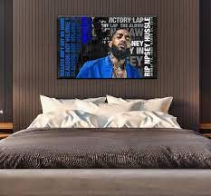 Nipsey Hussle Canvas Art Rip Nipsey Hip Hop Wall Art Studio Art Decor Wall Art Pictures Paintings Fa Wall Art Pictures Artist Wall Canvas Art
