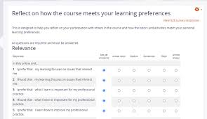A progress bar helps people understand where they are, how much is left, and whether they want to finish the survey. Survey Activity Moodledocs