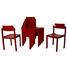 .ornate, upholstered traditional chicago dining chairs or subdued, sleek dining chairs to accent your modern dining room table, the roomplace has browse our wide selection of elaborately carved traditional dining chairs, or comfortably casual woven dining room chairs to match your style. Mid Century Modern Red Vintage Beech Dining Room Chairs Rainer Schell 1960s For Sale At 1stdibs