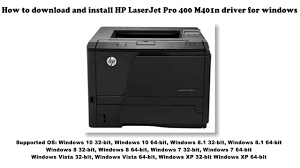 How To Download And Install Hp Laserjet Pro 400 M401n Driver Windows 10 8 1 8 7 Vista Xp Youtube