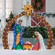 This decoration helps to bridge the gap for anyone who struggles to keep christ in christmas. Holiday Time Light Up Led Metal Look Nativity Outdoor Christmas Decor Walmart Com Walmart Com