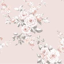 White pink grey spots dots hearts daisy flower iphone phone wallpaper background lock screen. Blush Pink Floral Wallpaper Grey White Flowers Catherine Lansfield Canterbury Ebay