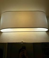 Catalina 7 In X 21 In White Linen Fabric Bathroom Vanity Light Refresh Kit Fits Over A 3 Light Hollywood Style Fixture Vanity Lighting Light Diy Ceiling Lamp