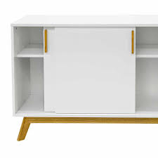 Sideboard kommode maison eiche massiv 150x77x45 cm. Schiebeturen Sideboard Laydia In Weiss Eiche Pharao24 De