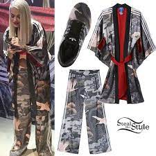 Rita Ora Adidas Kimono Outfit Fashion Adidas Floral Cochella Outfits