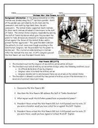 War powers act vietnam war worksheet with answer key. Get More For Less This Worksheet Is Part Of The Vietnam War Bundle 8 Worksheets And Answer Keys For 3 Vietnam War Veterans Vietnam War Vietnam War Photos