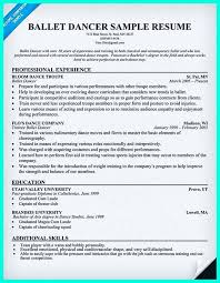 dancer model resume