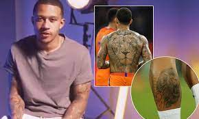 Former Manchester United Winger Depay Explains Tattoos Daily Mail Online