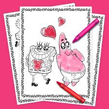 There are tons of great resources for free printable color pages online. Spongebob Valentine S Day Coloring Pack Nickelodeon Parents