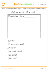 My Favorite Animal In Spanish Spanish Printables Homeschool Spanish Teaching Spanish