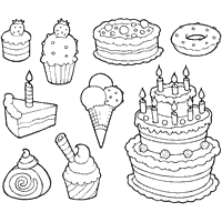 Sweets set cartoon coloring book. Candy And Sweets Coloring Pages Surfnetkids