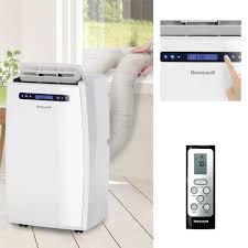 While not necessarily a glamorous home addition, portable air conditioners help cool your home without the need for any installation or hardwiring. Honeywell Mn Series 14 000 Btu 8 000 Btu Doe Dual Hose Portable Air Conditioner With Dehumidifier In White Mn14ccdww The Home Depot