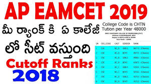 The rank card has been available on 14th october 2020. Ap Eamcet 2019 Possible Colleges List For Your Rank Ap Eamcet 2019 Cutoff Ranks Youtube