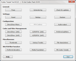 Codecs are needed for encoding and decoding (playing) audio and video. K Lite Mega Codec Pack 13 8 Download Free Codectweaktool Exe