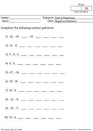 numeracy negative numbers 1 worksheet primaryleap co uk