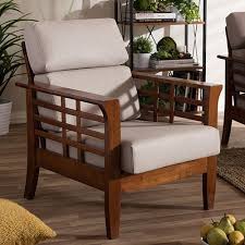 Baxton Studio Larissa Modern Classic High Back Lounge Chair High Back Accent Chairs Living Room Lounge Upholstered Accent Chairs