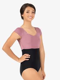 Adult Curvy Fit Cap Sleeve Two Tone Leotard