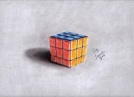Awesome creative drawing rubik's cube. Rubik S Cube Drawing By Rami Fine Art