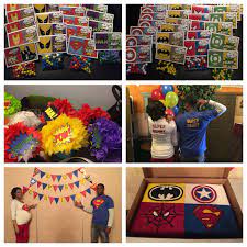 Our Superhero Themed Baby Shower Cake Centerpieces Candy Favors Family Shirts Cookie Treat Superhero Baby Shower Boy Baby Shower Themes Marvel Baby Shower