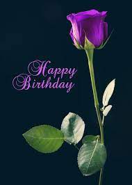 Birthdays are a chance to express your love and infatuation with your partner. Happy Birthday Purple Rose Card Ad Birthday Happy Purple Card Purple Roses Happy Birthday Happy Birthday Wishes