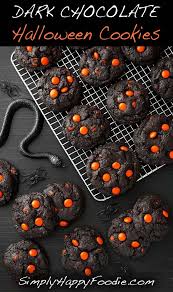 Dark Chocolate Halloween Cookies Halloween Chocolate Halloween Desserts Halloween Cookies