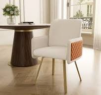 Chaise de salle à manger pivotante moderne en cuir PU blanc ...