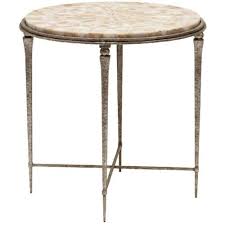 Yves Round Side Table By Oly Studio Available In Antiqued Gold Antiqued Silver Or Iron Black Top Availabl Round Side Table Side Table Furniture Side Tables