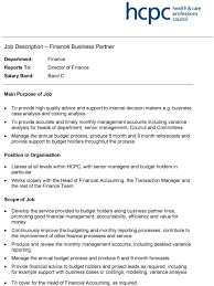 The candidate will be involved in supporting presentations to the board's finance and audit committees and Finance Business Partner Job Profile Pdf Free Download