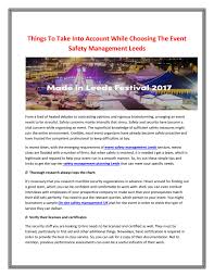 Things To Take Into Account While Choosing The Event Safety