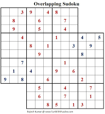 Make sure you use 4 rectangles, 4 triangles, 4 circles and 4 squares. Overlapping Sudoku Puzzle Fun With Sudoku 157 Sudoku Puzzles Sudoku Overlap