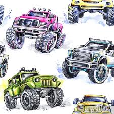 Maybe you would like to learn more about one of these? Watercolor Seamless Pattern Cartoon Monster Trucks Colorful Extreme Sports Background 4x4 Vehicle Suv Off Road Lifestyle Man S Hobby Transport Poster Pixers We Live To Change