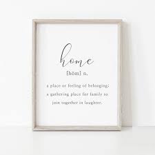 Home Definition Printable Home Definition Home Sign Family Wall Decor Quote Wall Art Definition Print Defin Wall Art Quotes Family Wall Decor Family Wall