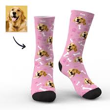 Custom gift for birthday, valentine's day & anniversary. Custom Photo Socks Dog Socks Blue Put Your Favorite Photo On Socks Customphotosocks