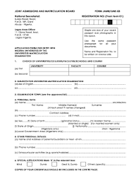 Jamb Form Fill Online Printable Fillable Blank Pdffiller