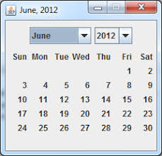 Java Calendar Using Swings