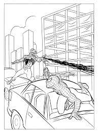 This coloring page features a picture of spiderman vs venom are fighting. Coloring Page Spiderman 3 Coloring Pages 21