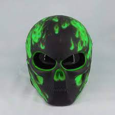 Amazing Skull Helmet Motorcycle Fire Green Skull Helmet Etsy Di 2021