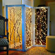 How To Twinkling Branches Room Divider Make Diy Room Divider Branch Decor Room Diy