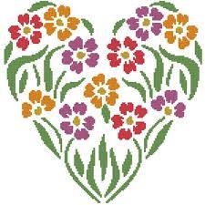 Floral heart svg, heart svg. Flower Heart 2 Cross Stitch Pattern