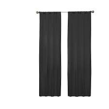 Darrell Blackout Window Curtain Panel In Black 37 In W X 63 In L 16205037063blk The Home Depot Panel Curtains Curtains Window Curtains