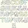 Perfect for coloring and learning letter and number recognition! Cursive Bubble Letters