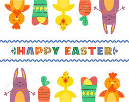 Whatever you want to express with your easter card, you've come to the right place for ideas on what to write to all of your people. Happy Easter Writing With Colorful Cartoon Characters On A White Royalty Free Cliparts Vectors And Stock Illustration Image 97389401